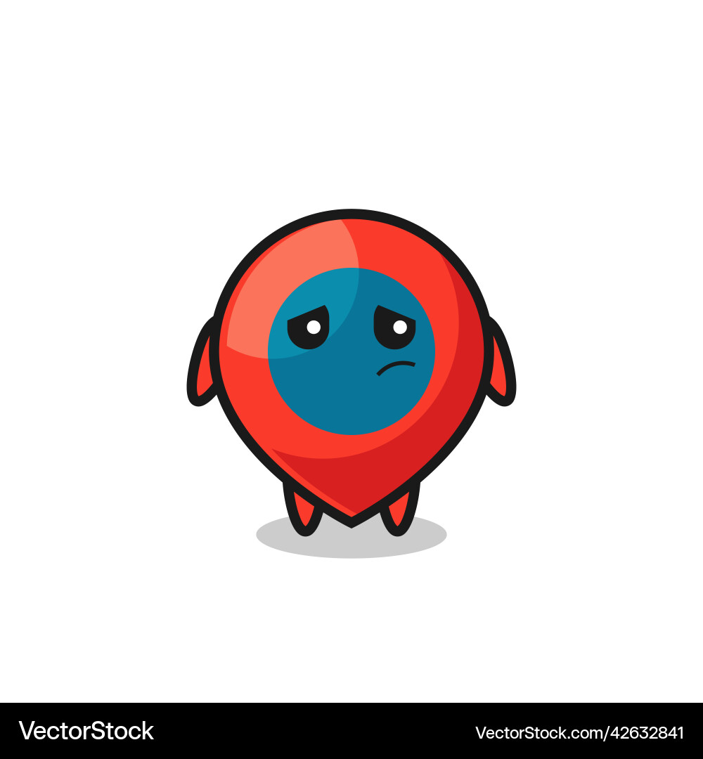 Lazy gesture of location symbol cartoon character Vector Image