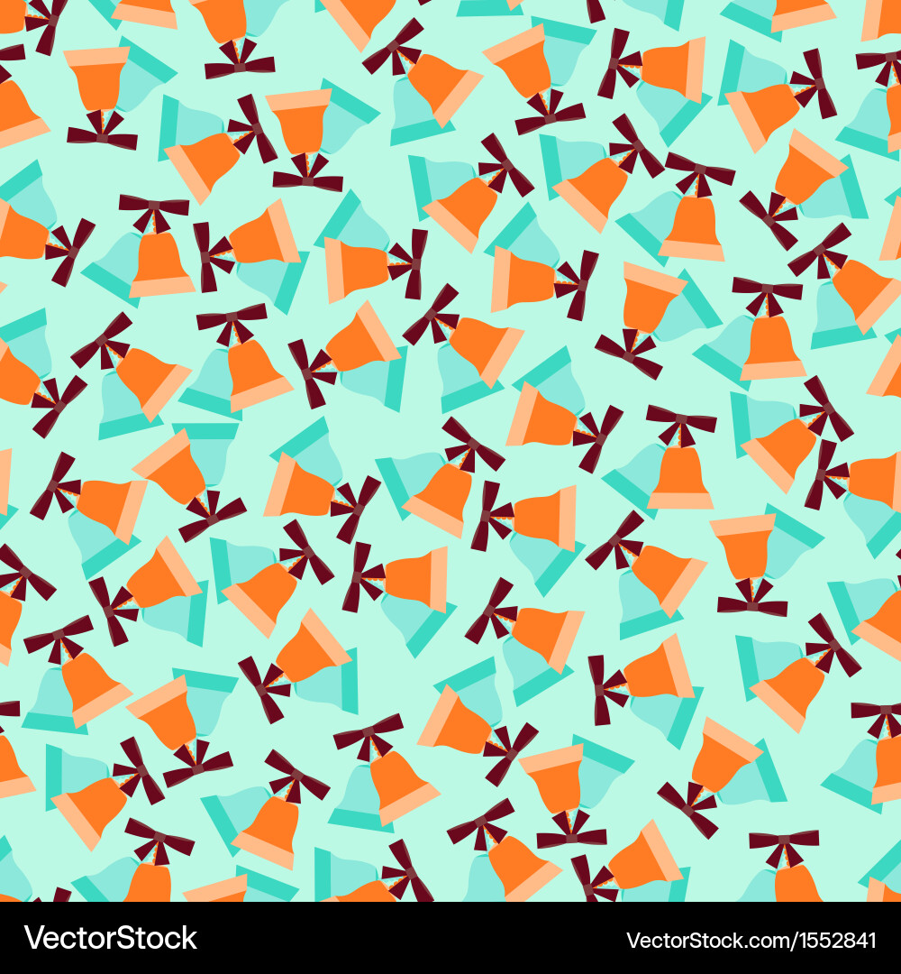 Seamless pattern with bells in retro style vector image