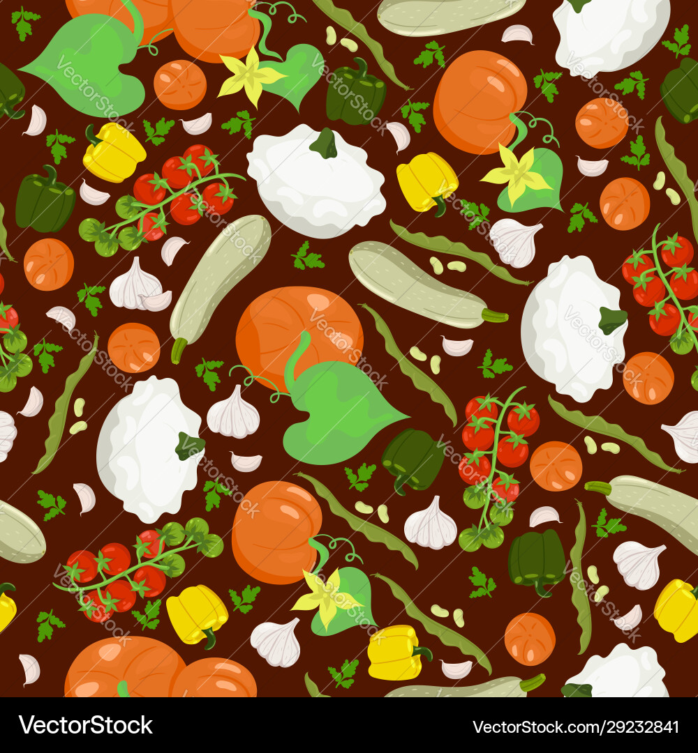 Seamless pattern with different vegetables Seamless pattern with different vegetables vector image
