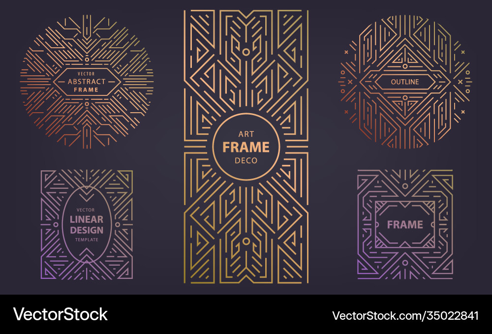 Set abstract geometric design elements Set abstract geometric design elements vector image