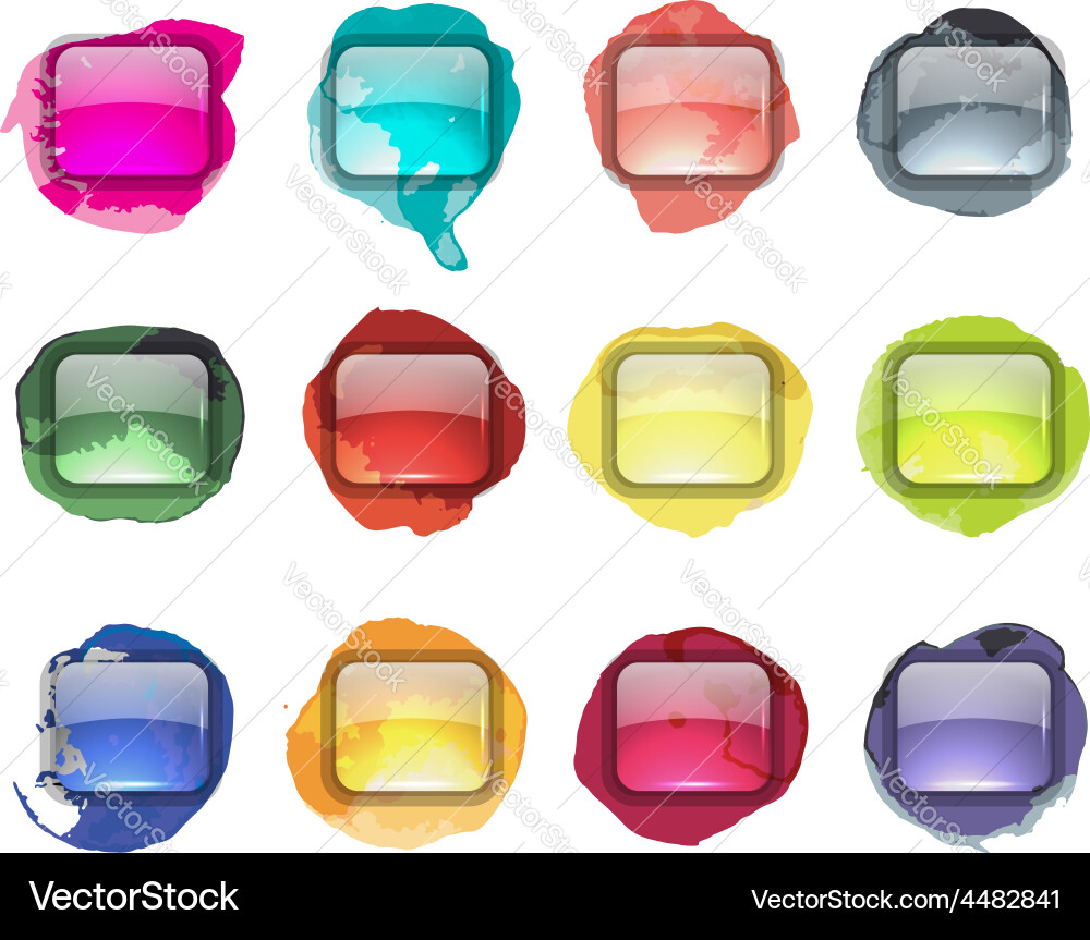 Set of glossy button icons for your design Vector Image