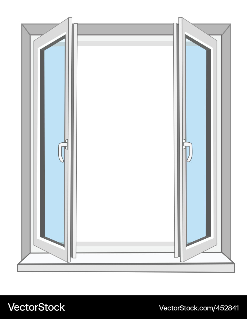 White Open Window Vector Image
