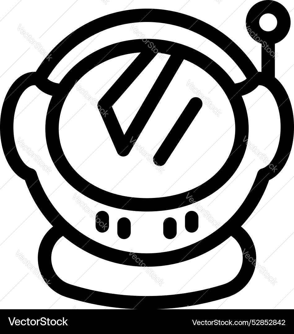 Astronaut helmet protecting head while exploring Astronaut helmet protecting head while exploring Vector Image