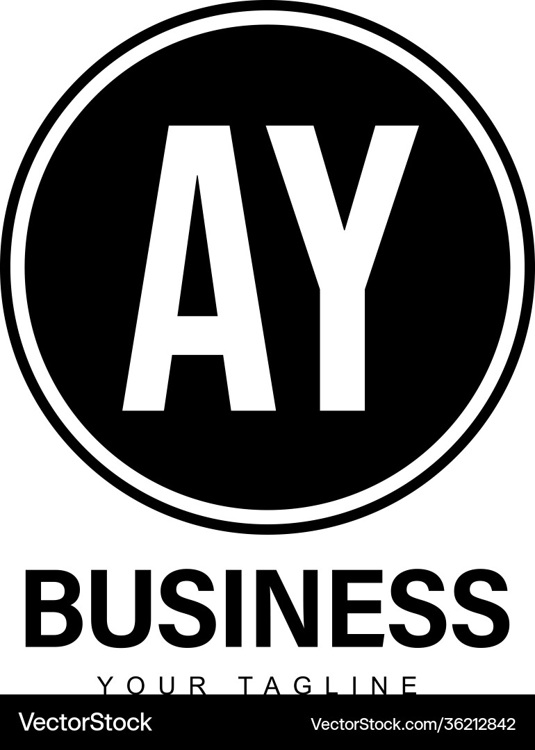 Ay initial a logo design with abstract style Ay initial a logo design with abstract style vector image