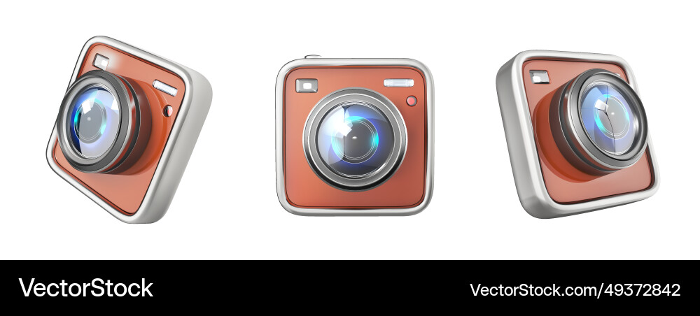 Camera in different angles on a white background Camera in different angles on a white background vector image