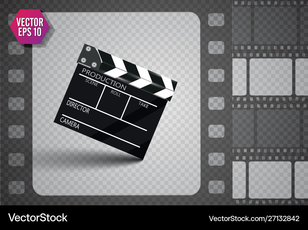 Clapper board on transparent background movie Clapper board on transparent background movie vector image
