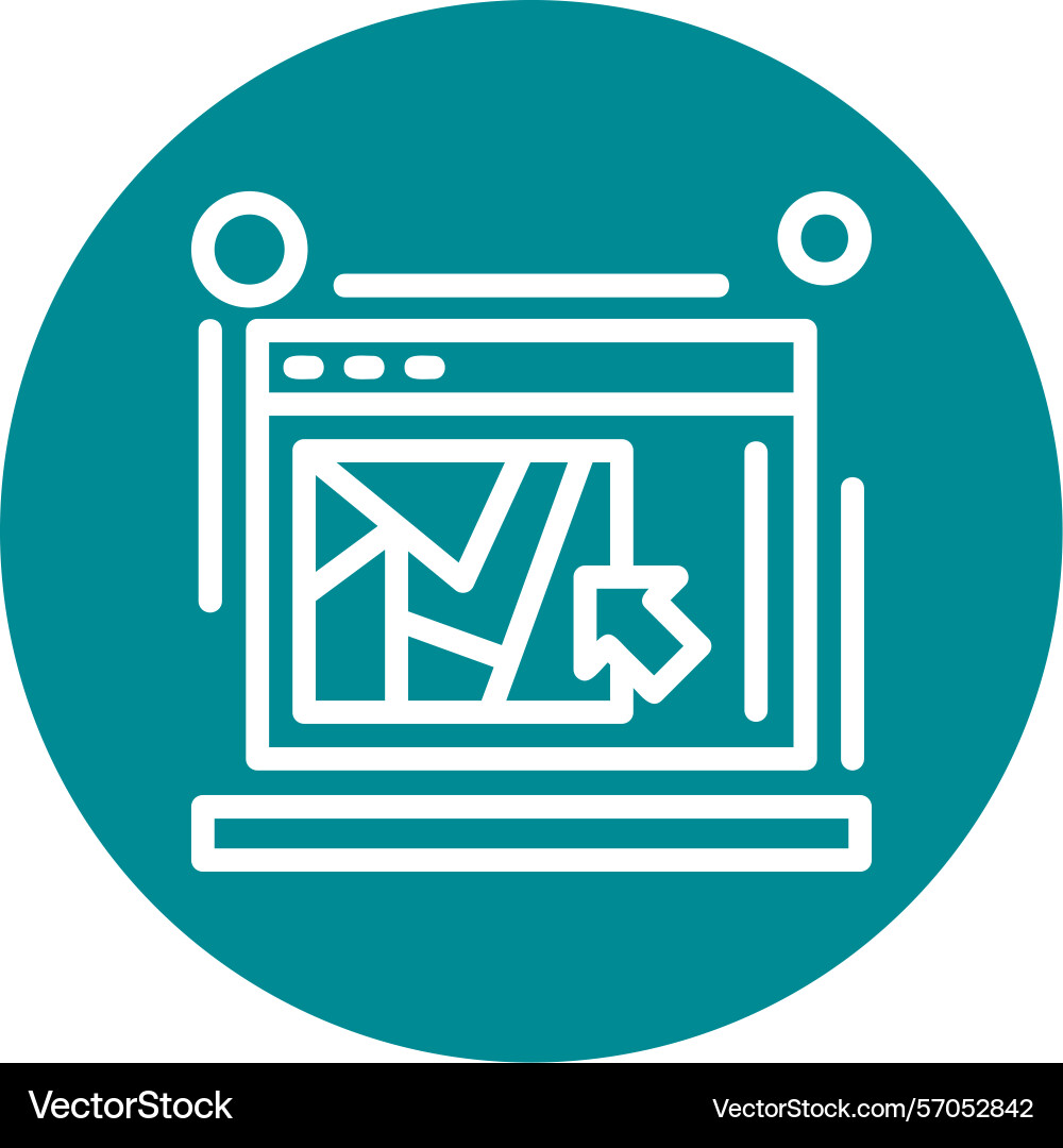 Click map line cirle style icon design vector image