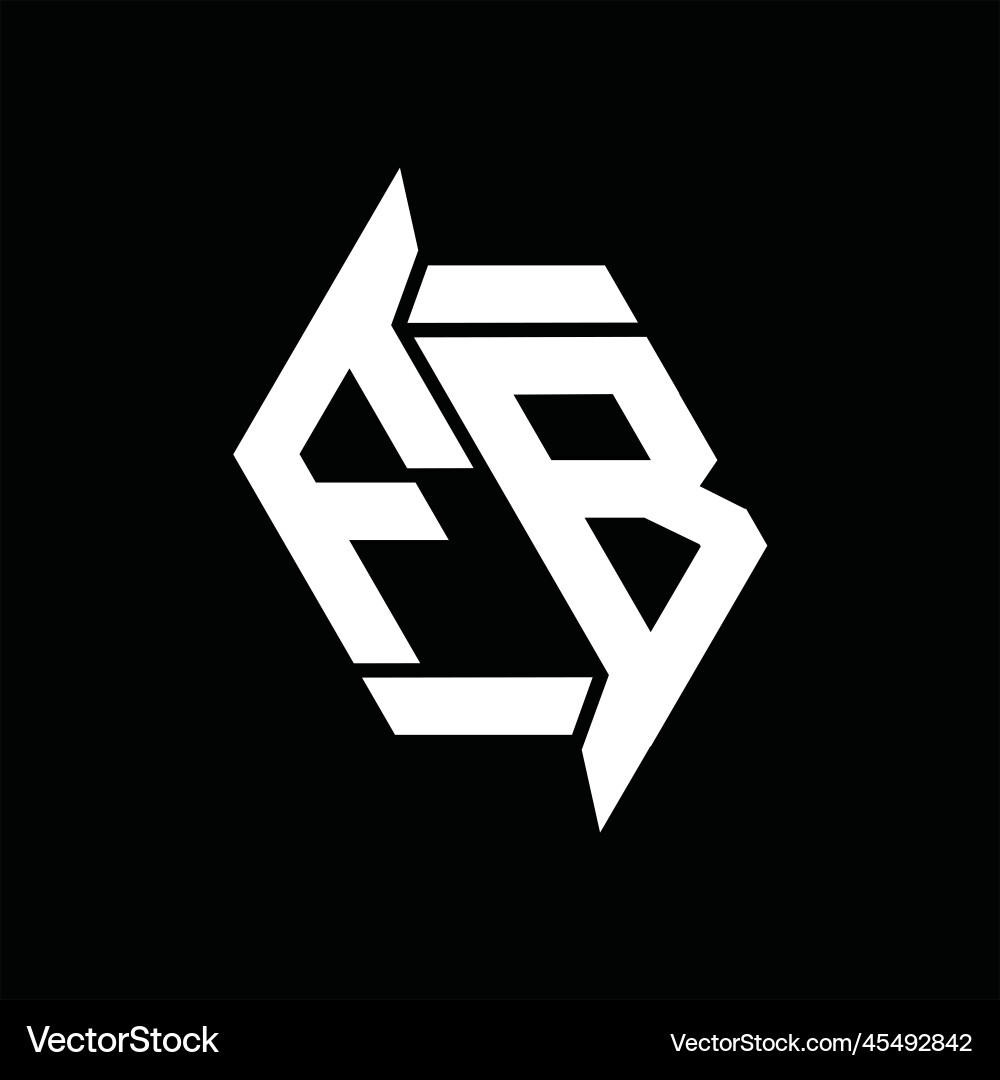 Fb logo monogram hexagon abstract shape images Vector Image
