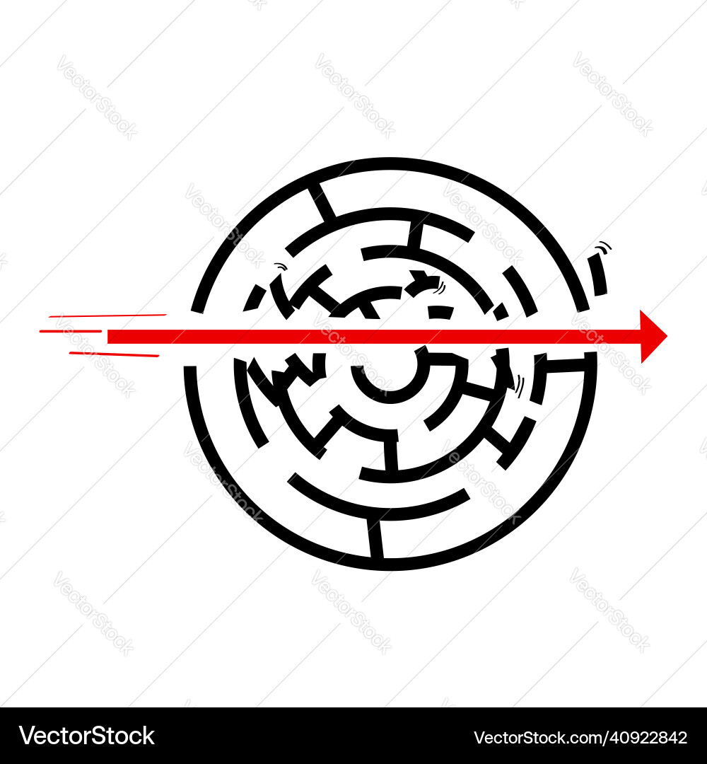 For break the rule to get shortest way out Vector Image
