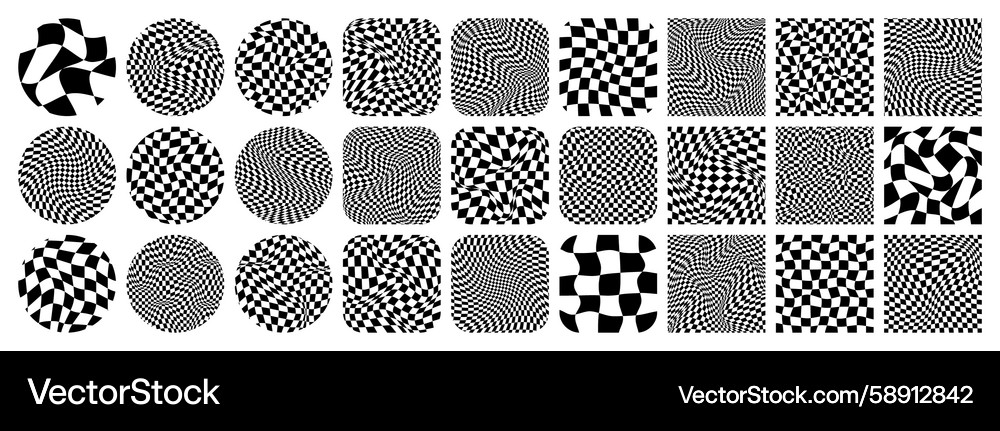 Groovy checkered pattern colorful tiled grid Vector Image