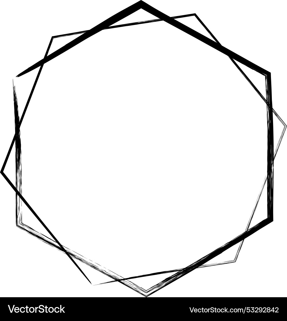 Hexagon grunge texture element frame border shape Hexagon grunge texture element frame border shape vector image