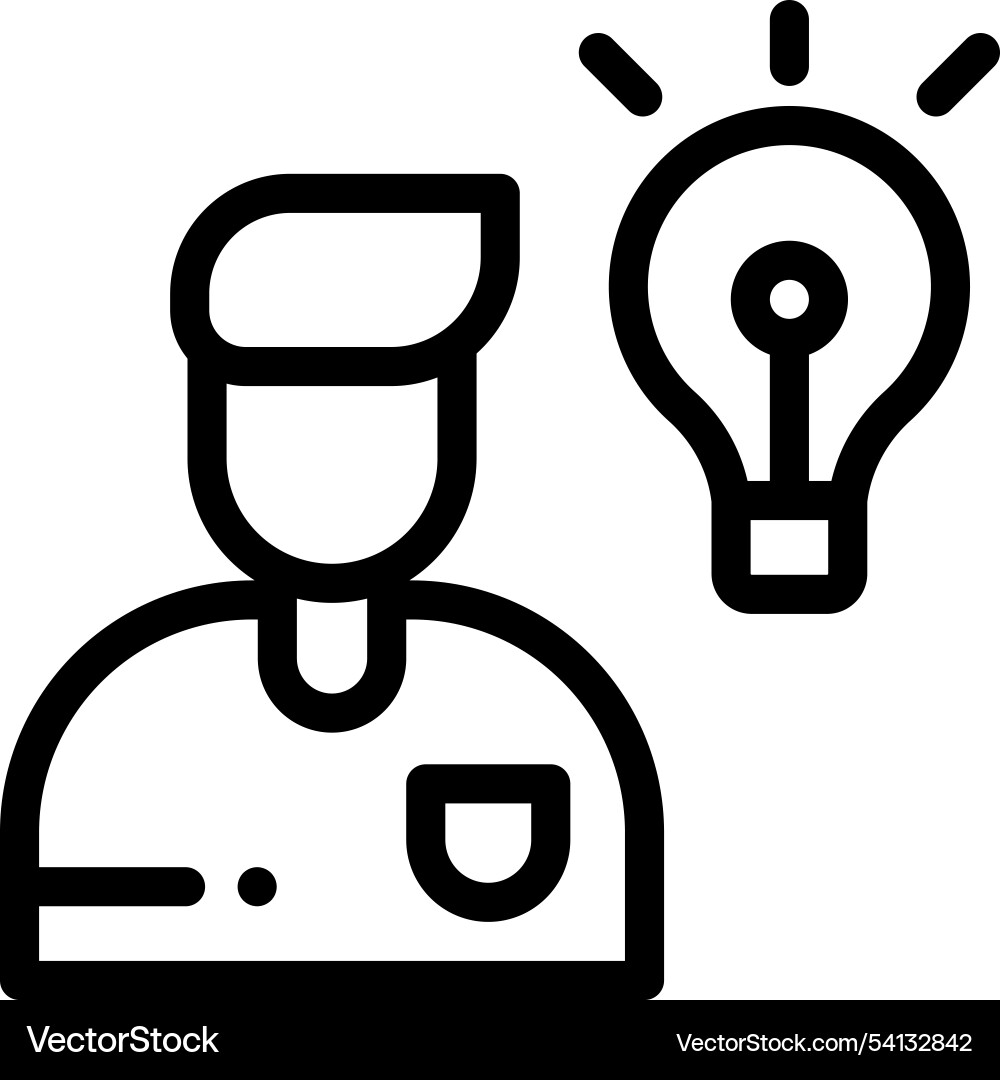 Idea icon thin linear style design isolated Idea icon thin linear style design isolated vector image