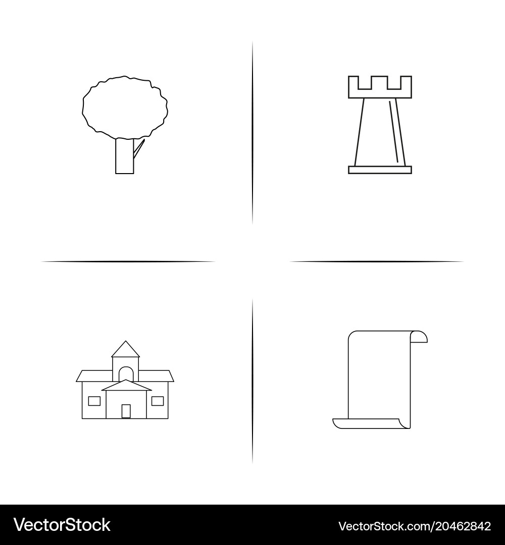 Industry simple linear icon set outline icons vector image