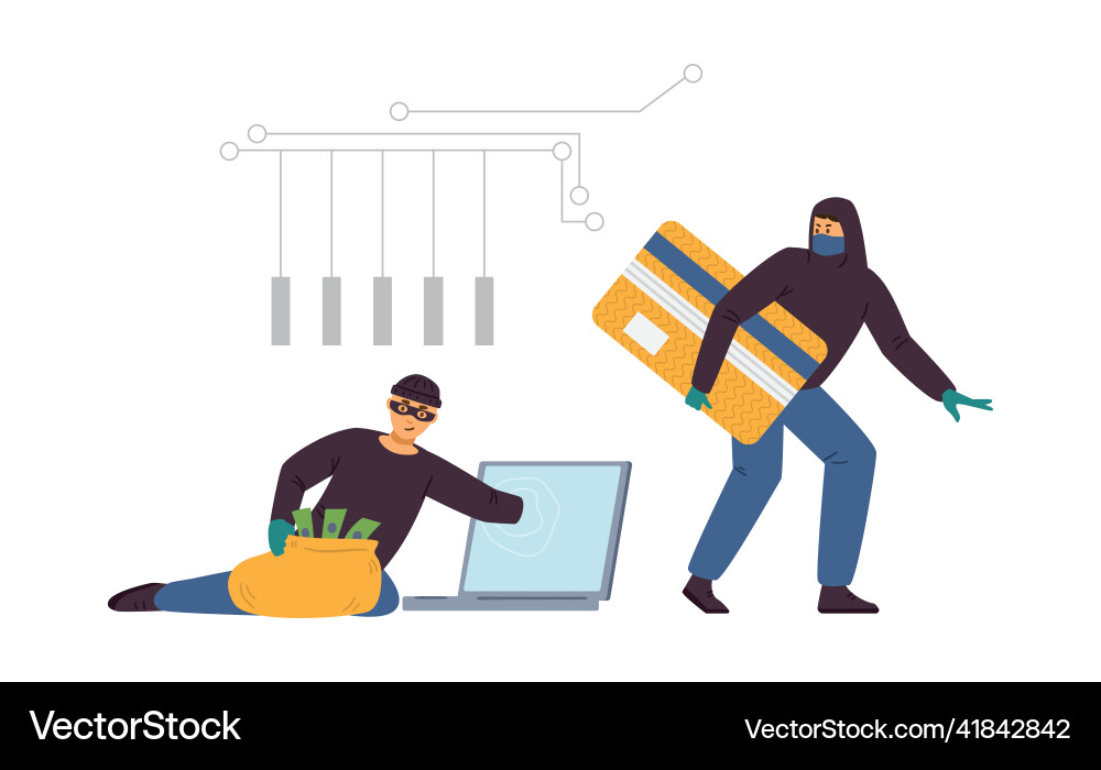Internet hackers get access to users data flat Internet hackers get access to users data flat vector image