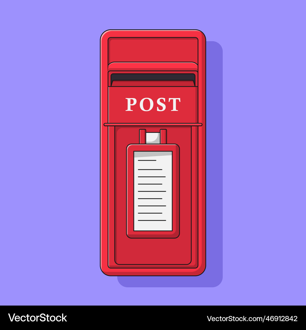Mailbox icon with outline for design element clip Vector Image