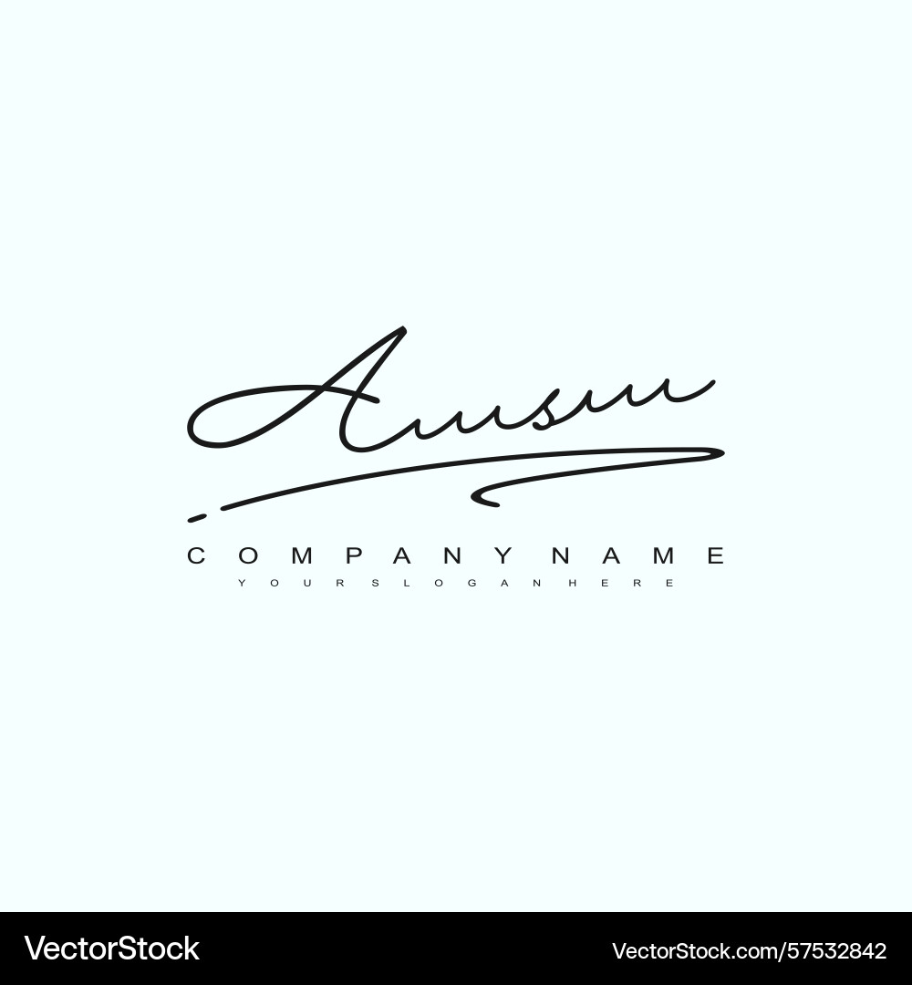 Minimal signature logo design with as initials Minimal signature logo design with as initials Vector Image