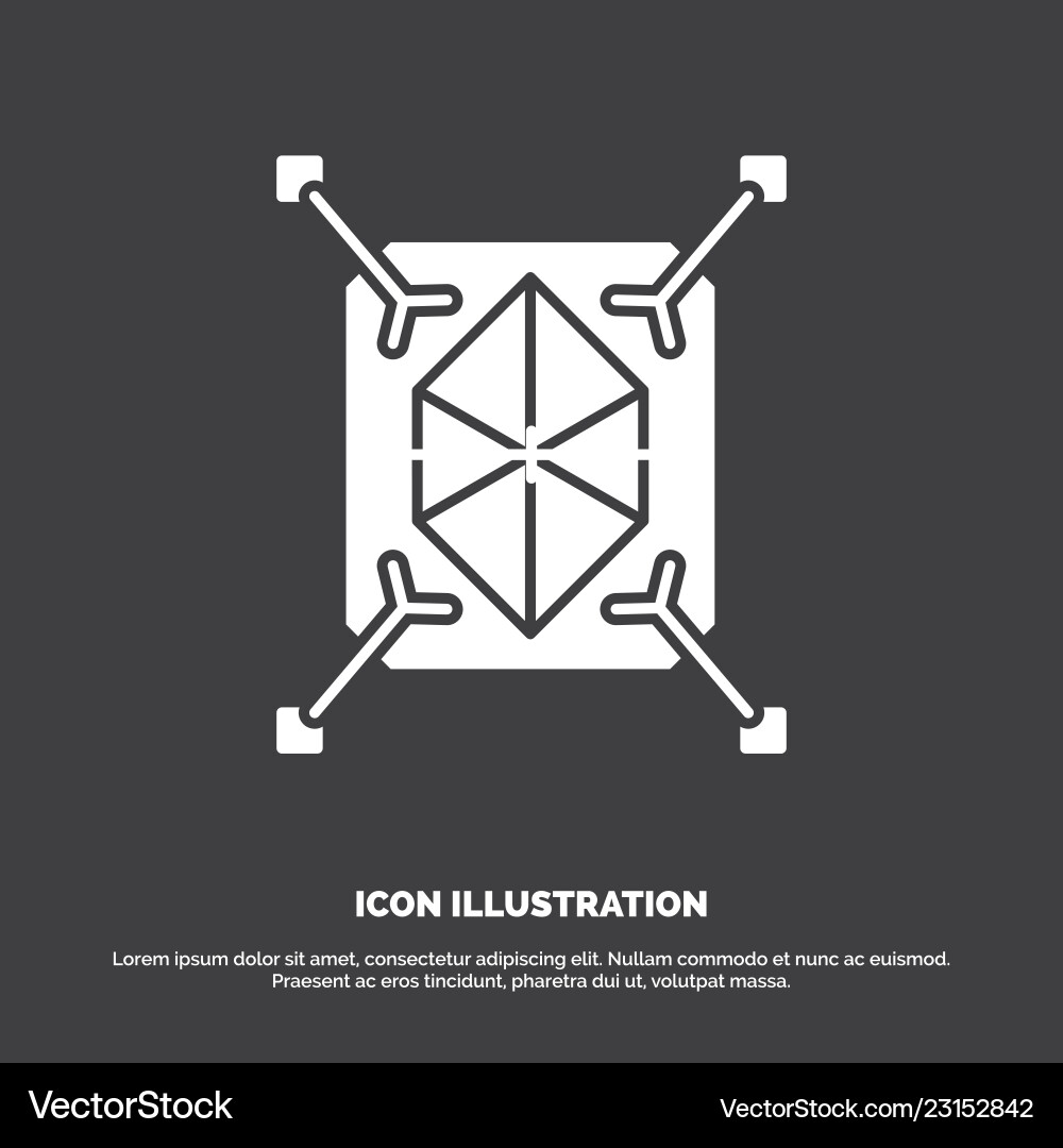 Object prototyping rapid structure 3d icon glyph Object prototyping rapid structure 3d icon glyph vector image