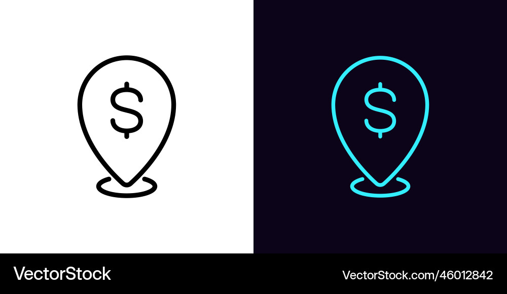 Outline dollar pointer icon with editable stroke Outline dollar pointer icon with editable stroke vector image