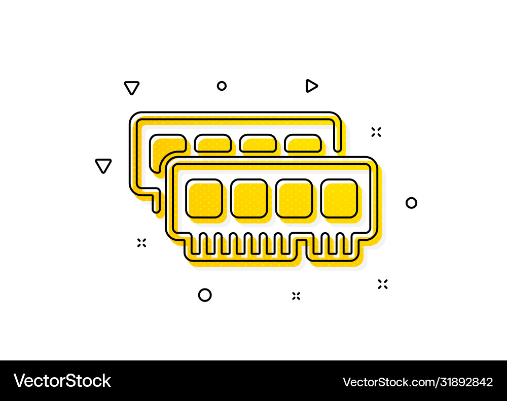 Ram icon computer random-access memory component vector image