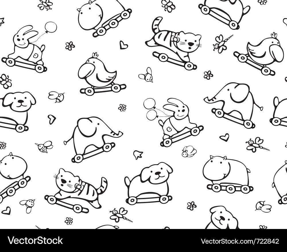 Süße Tiermuster - Whimsical Creatures Vektorbild