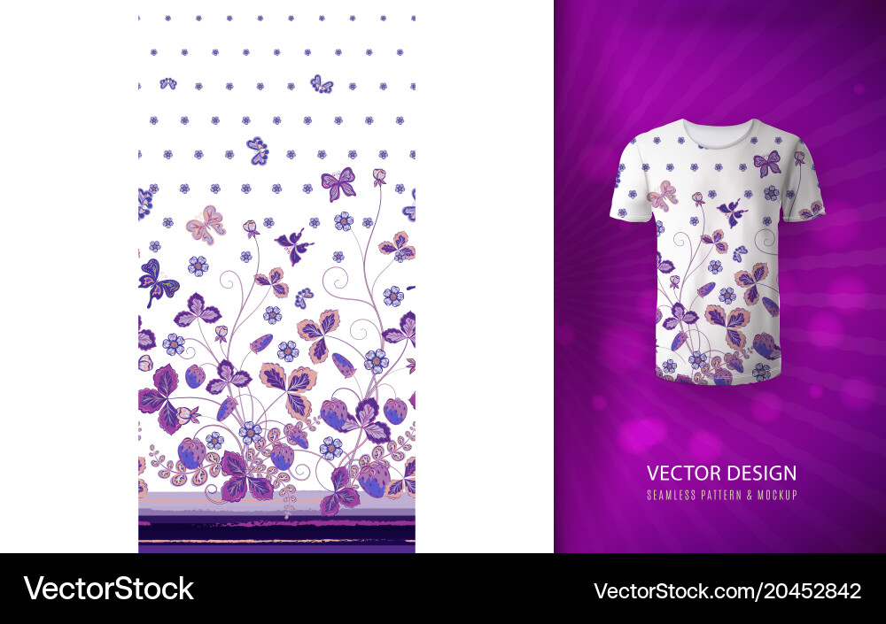Seamless vertical pattern with decorative vector image