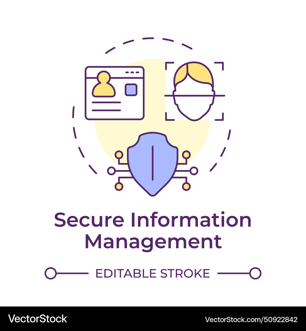 Secure information management multi color concept Secure information management multi color concept vector image