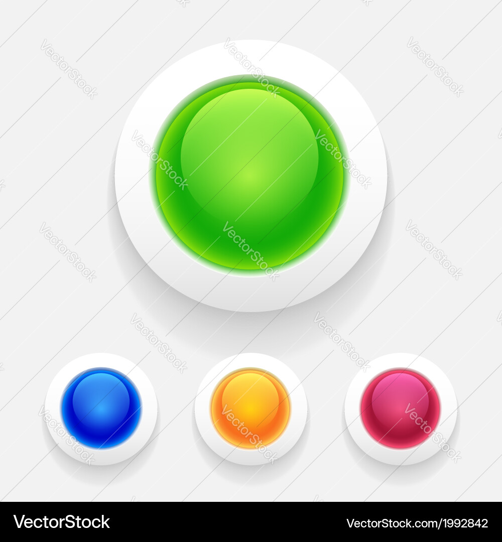 Set of glossy buttons Vector Image
