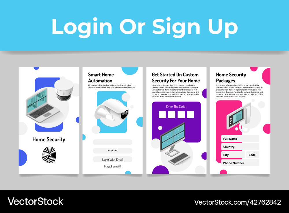 Smart home automation security mobile app Smart home automation security mobile app vector image