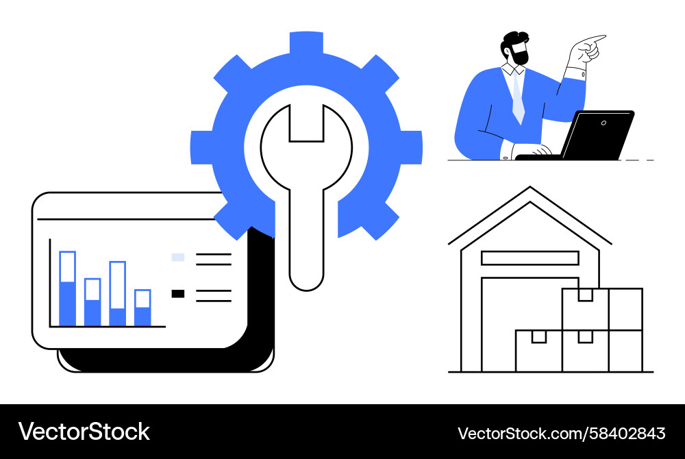 Automation & Logistics Workflow Vector Image