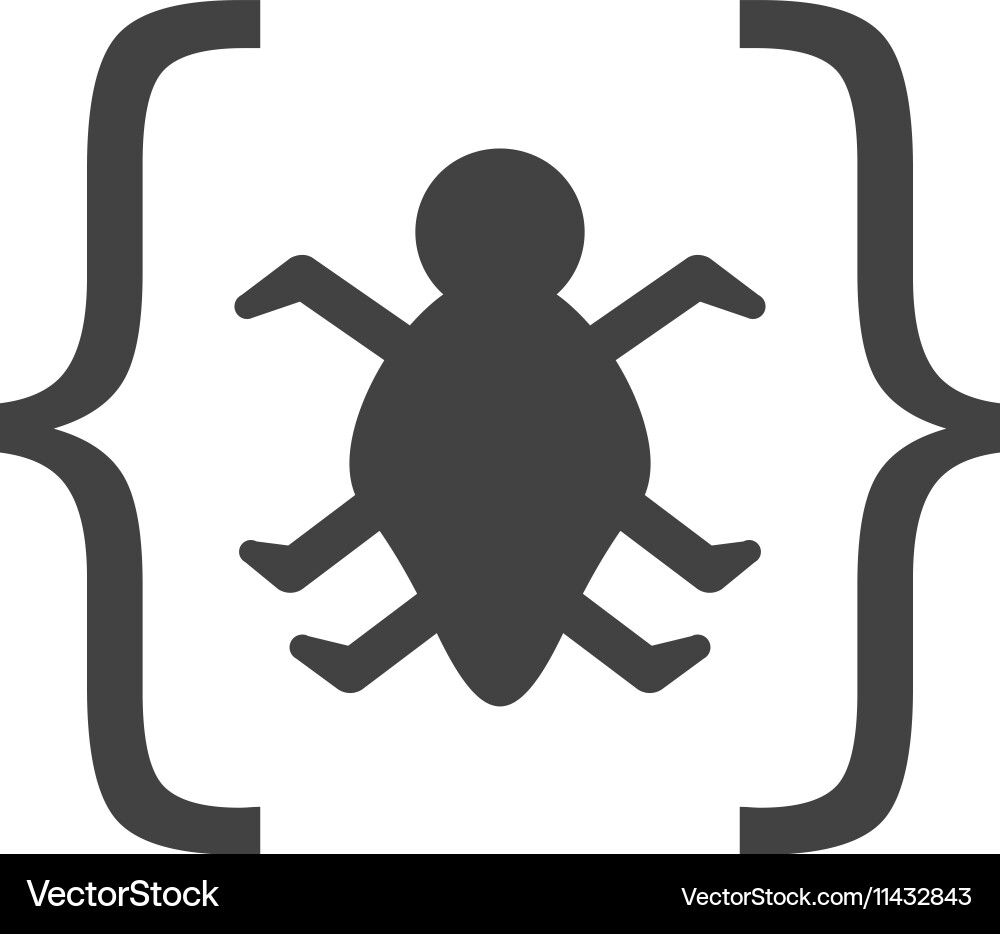 Bug in code vector image