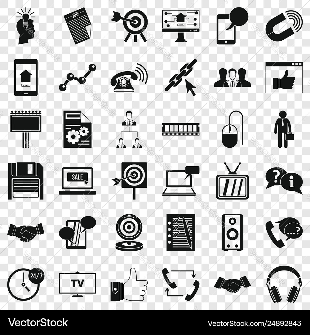 Data exchange icons set simple style vector image