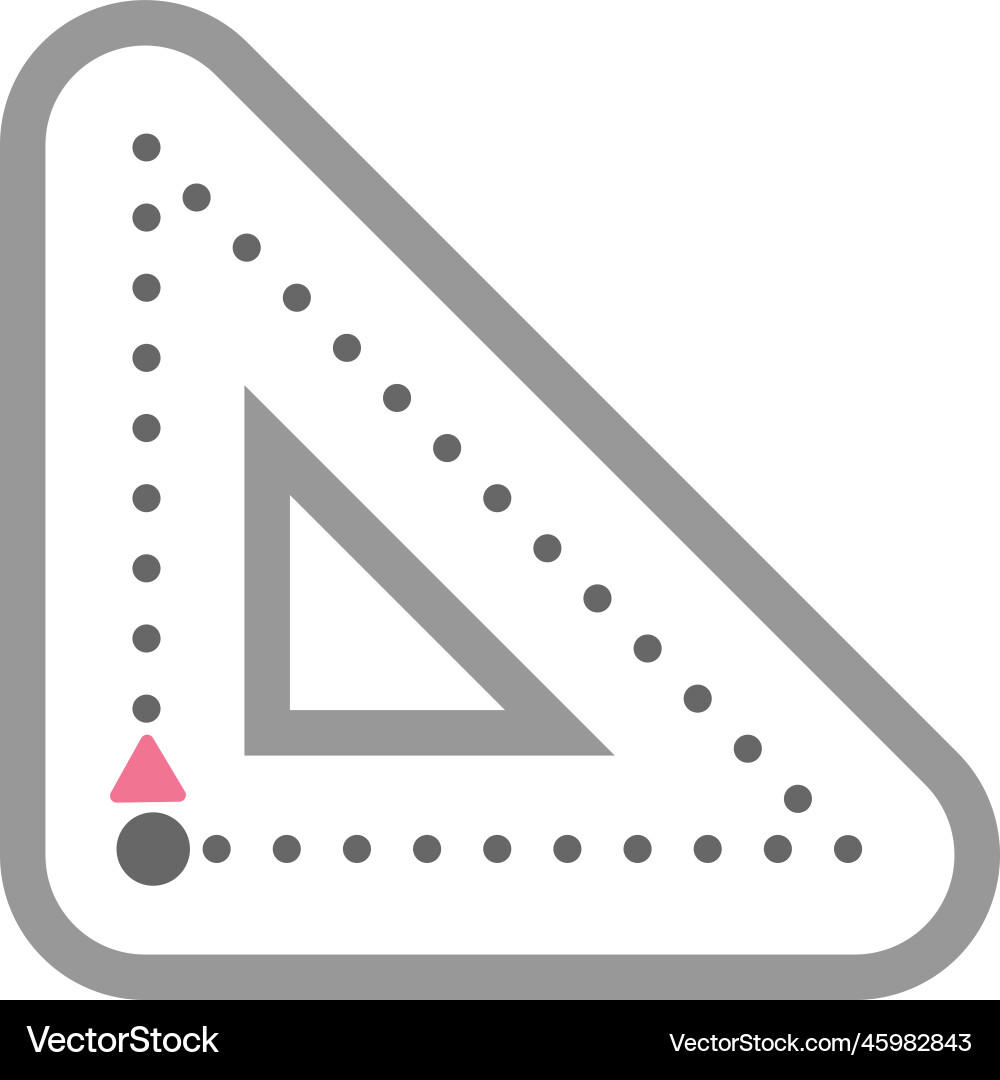 Dotted right angle shape for tracing lines Dotted right angle shape for tracing lines vector image