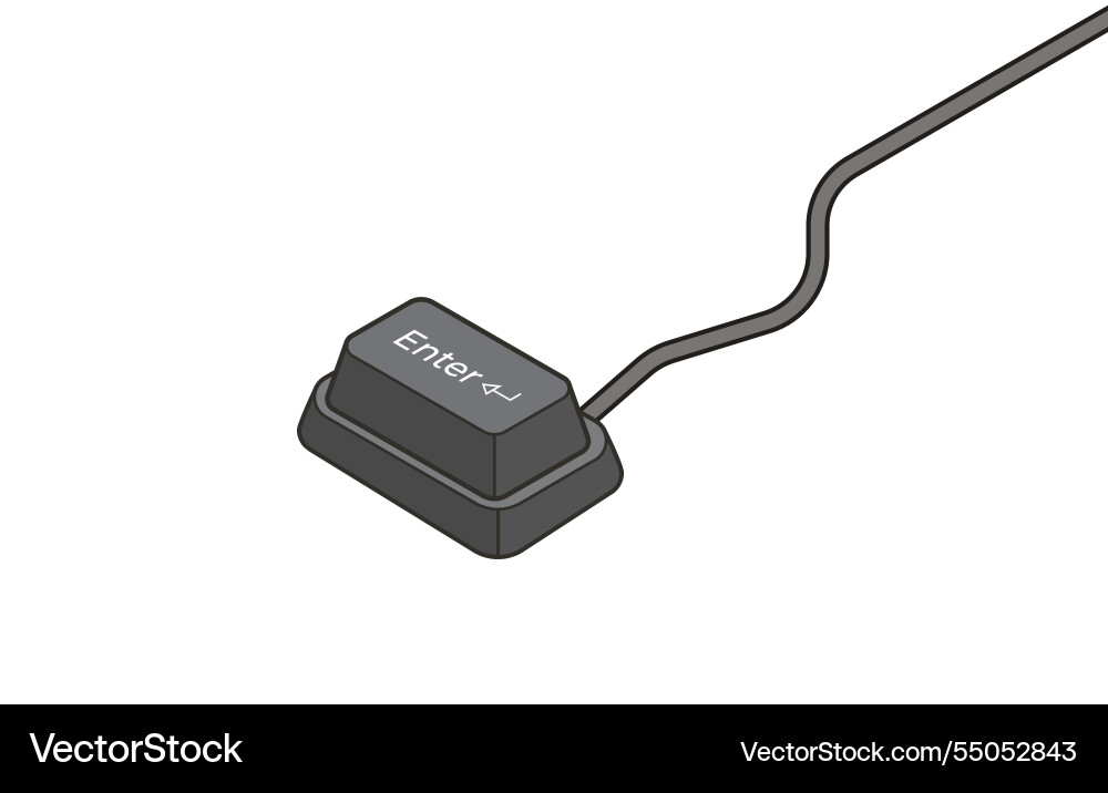 Enter keyboard key in flat style vector image