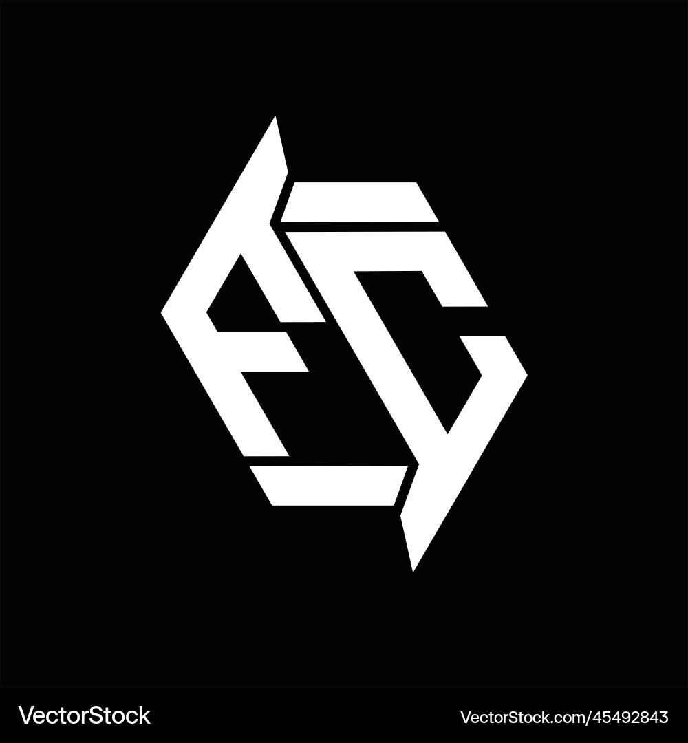 Fc logo monogram hexagon abstract shape images Fc logo monogram hexagon abstract shape images Vector Image
