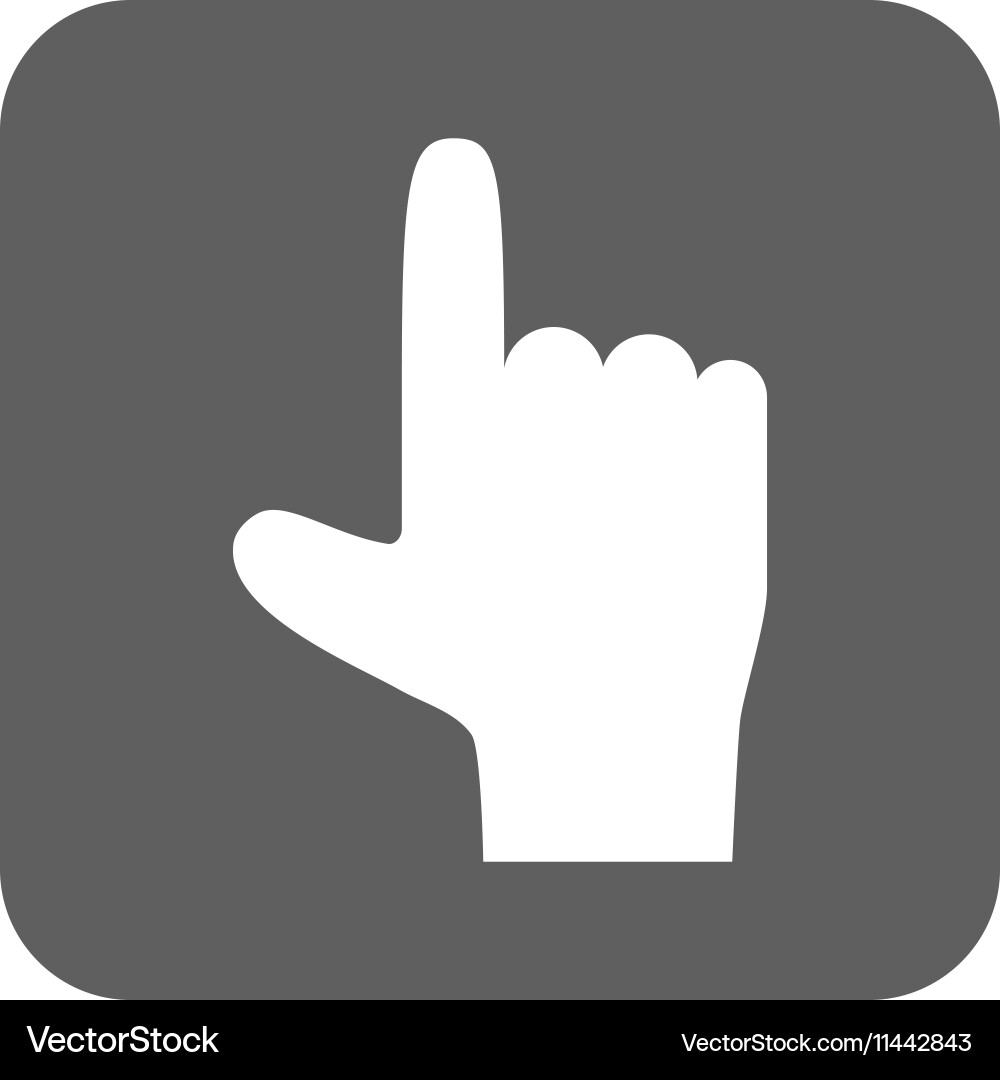 Hand pointer up flat squared icon vector image