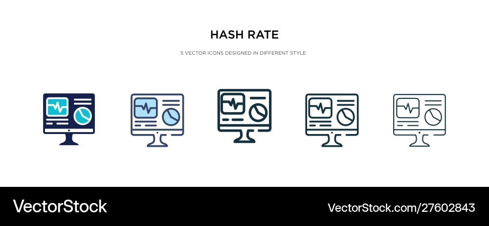 Hash rate icon in different style two colored Vector Image