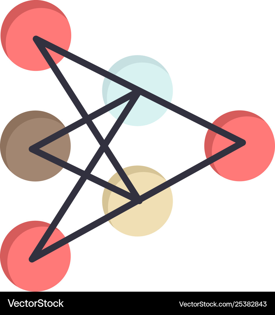Learning deep algorithm data flat color icon Learning deep algorithm data flat color icon vector image