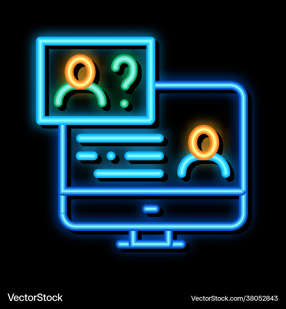 Message on display neon glow icon vector image