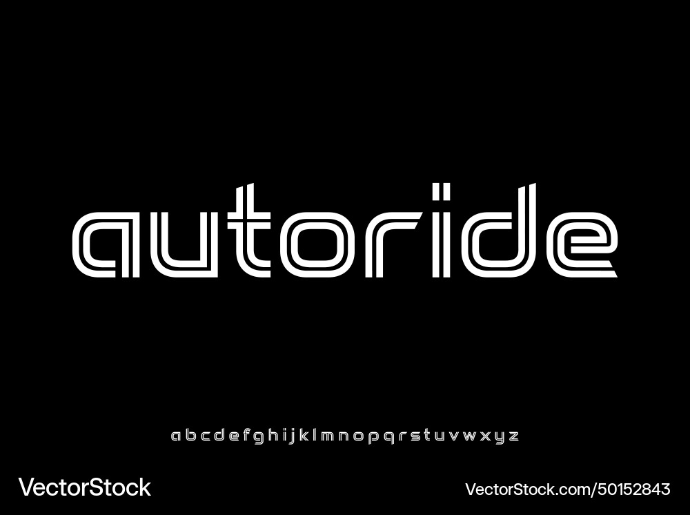 Modern futuristic linear alphabet display font Modern futuristic linear alphabet display font vector image