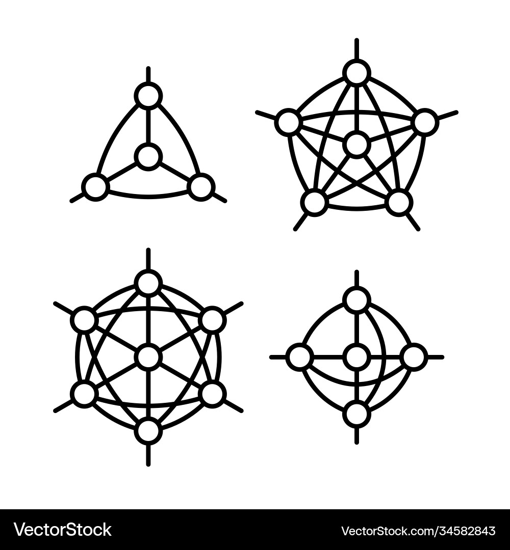 Neural-Netzwerk oder anderer Knoten mit Linkstyp Vektorbild