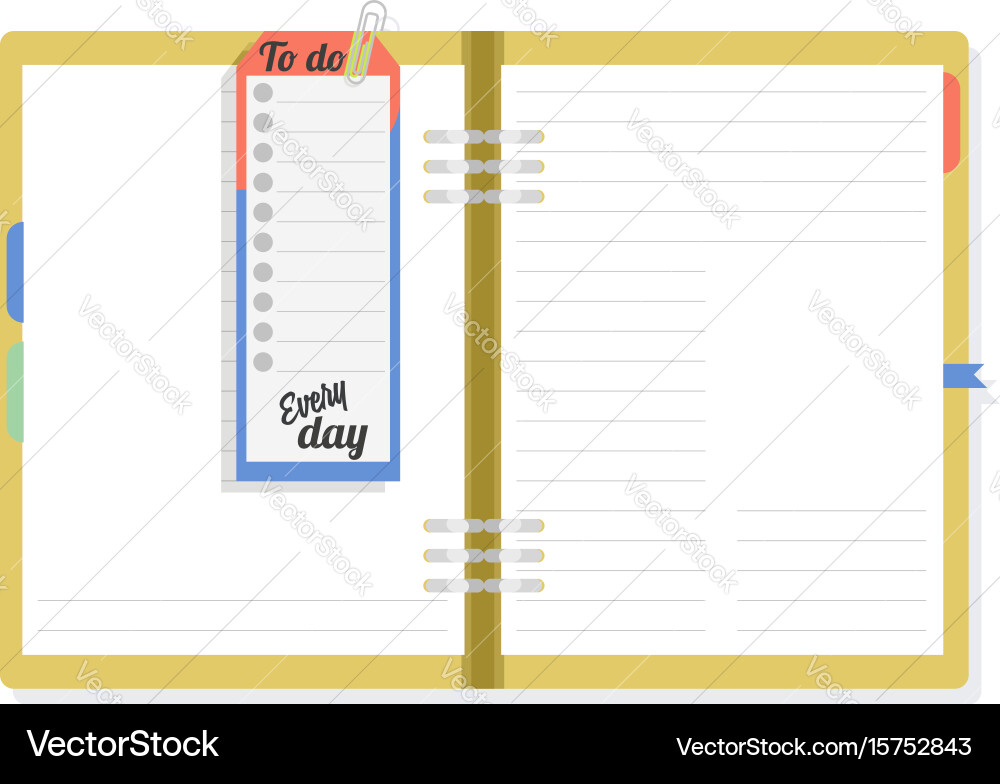 Notepad with to do list note the important Vector Image