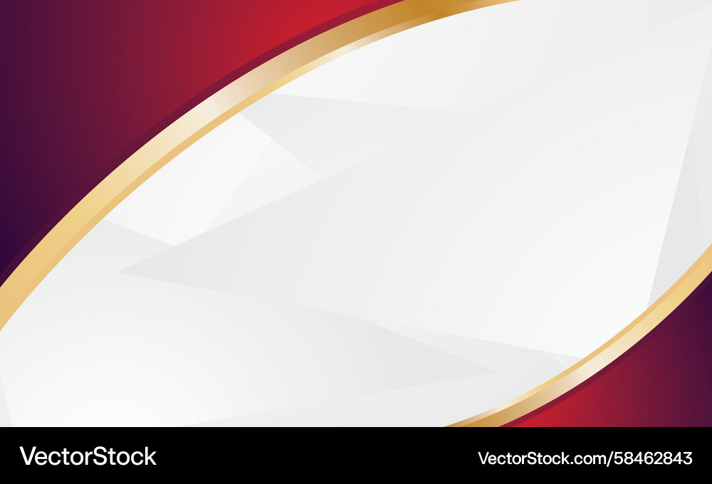 Red and Gold Abstract Curve Border Vector Image