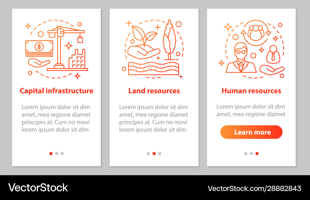 Resources onboarding mobile app page screen Resources onboarding mobile app page screen vector image