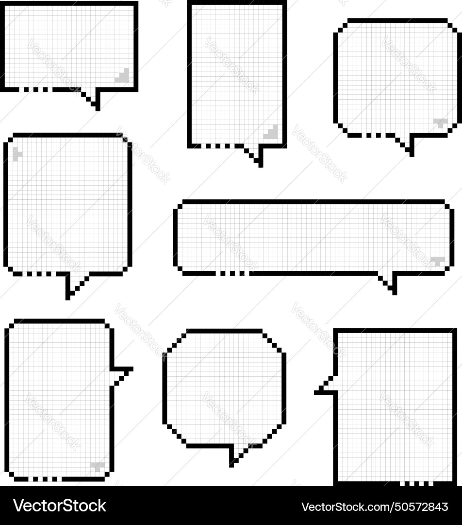 Retro game 8bit pixel speech bubble balloon Retro game 8bit pixel speech bubble balloon vector image