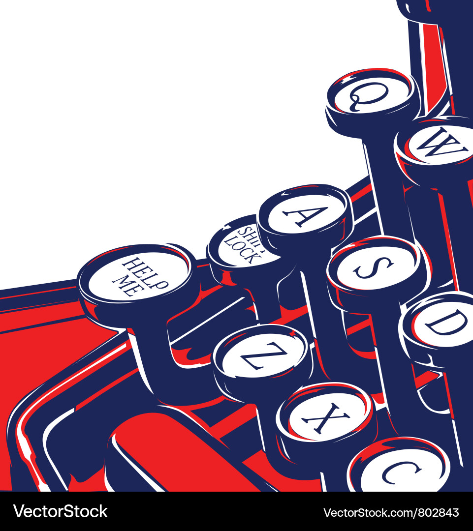 Retro Typewriter Keyboard Vector Image