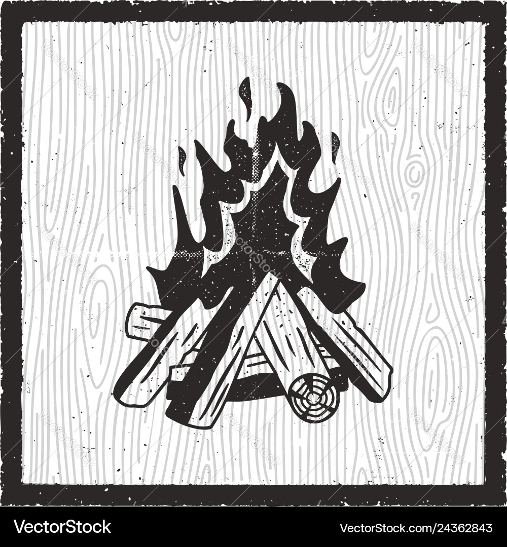 Rustic Campfire Silhouette Royalty Free Vector Image