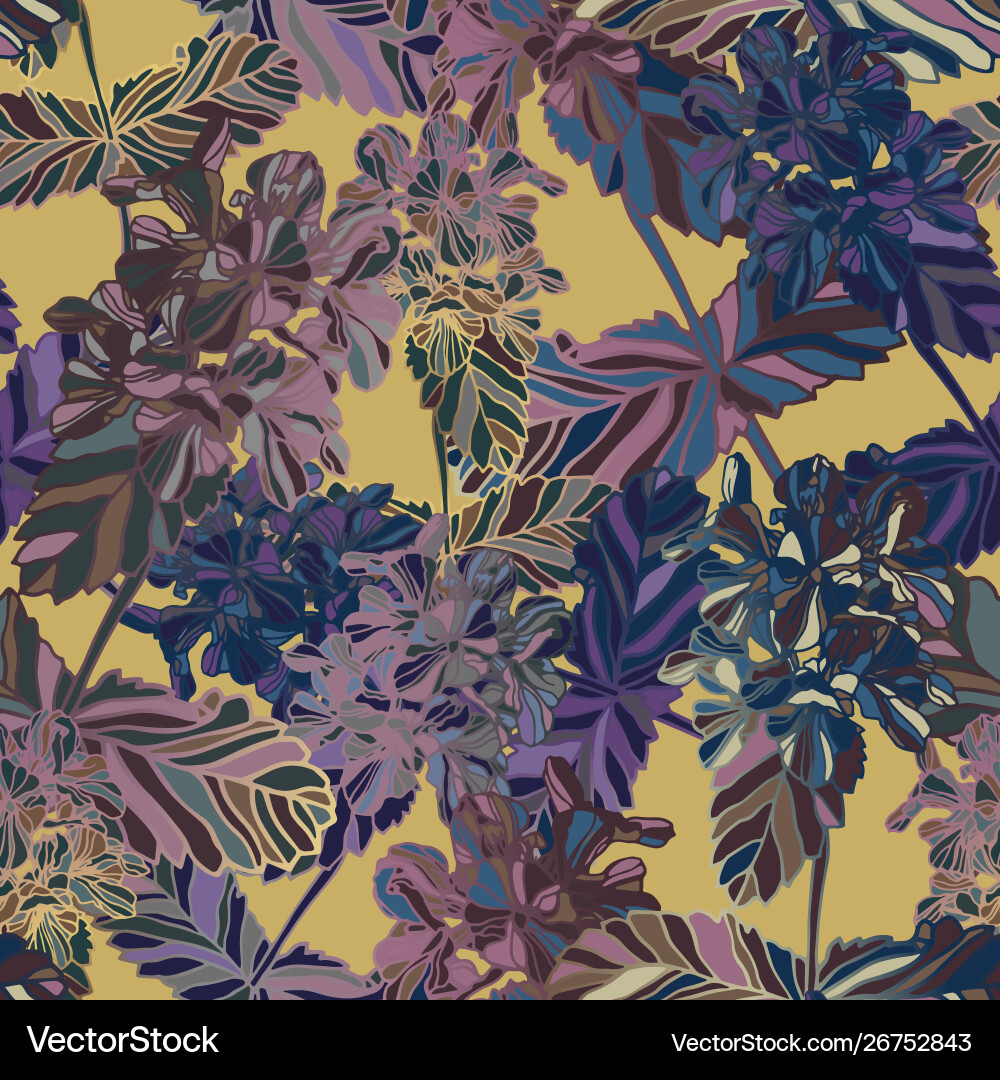 Seamless pattern with delphinium flower vector image