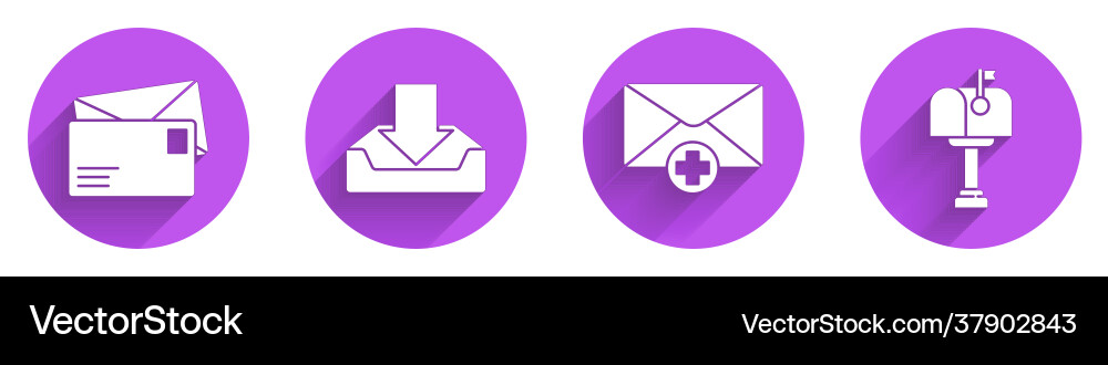 Set envelope download inbox received message Set envelope download inbox received message vector image