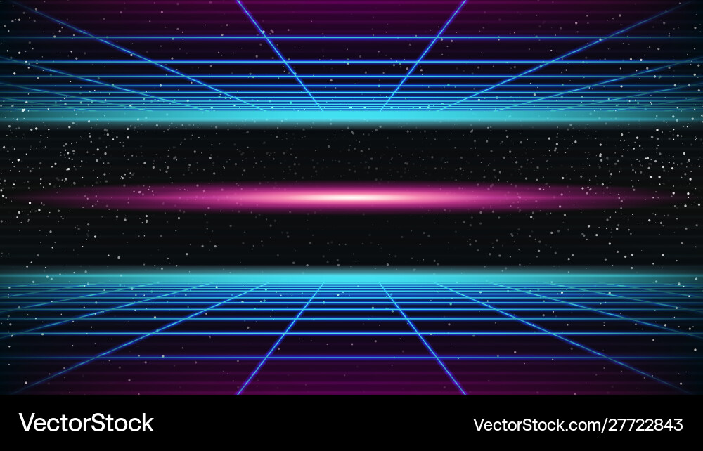 Synthwave Grid Background vector image