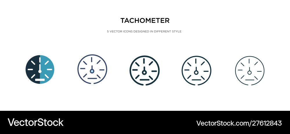 Tachometer icon in different style two colored Tachometer icon in different style two colored vector image